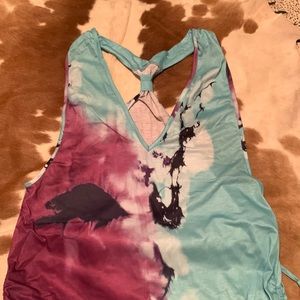 Tie-dye swim cover-up